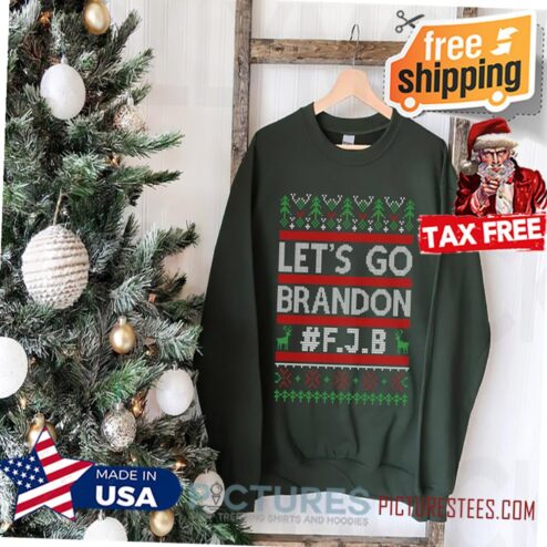 Let's Go Brandon Christmas Shirt Funny FJB Merry Christmas Let's Go Brandon Ugly Christmas Sweater Unisex Crewneck Shirt D121110201