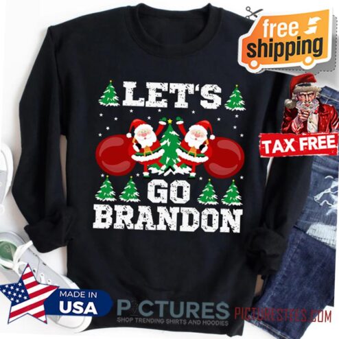 Let's Go Brandon Shirt, 2021 Santa Claus Christmas T-Shirt, Funny Santa Gift, Xmas Republican Sweater,Awakened Patriot Gift,Xmas Holiday Tee