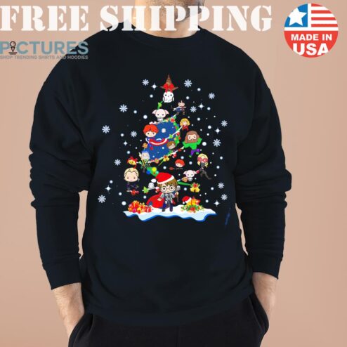 Marvel Avengers Character Tree Christmas Shirt, Christmas Avengers Shirt, Christmas Marvel Shirt, Superhero Christmas Shirt4 Shirt