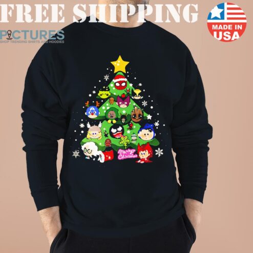 Marvel Character Christmas Tree Shirt 2021 Avengers Shirt Super Hero Tee Marvel shirt Marvel Avengers Fan Gift Give For Her 3 Shirt