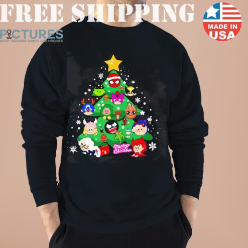 Marvel Character Xmas Tree 2021 Avengers Super Hero Tee Marvel Marvel Avengers Fan Give For Her 2 Sweater, Shirt, Hoodie