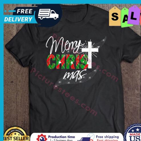 Merry Christmas With Cross Plaid shirt