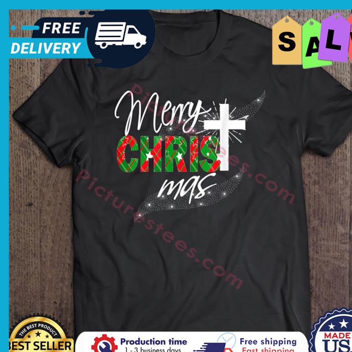 Merry Christmas With Cross Plaid shirt