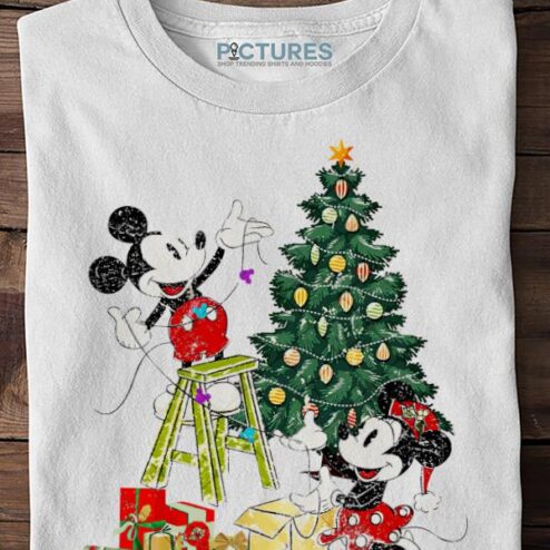 Mickey Minnie Christmas Tree Shirt For Fans Disney Shirt