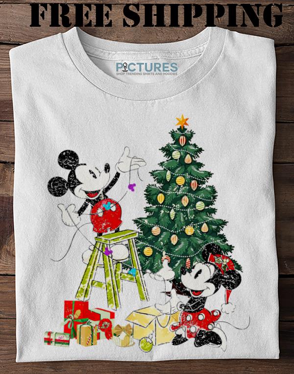 Mickey Minnie Christmas Tree Shirt For Fans Disney Shirt
