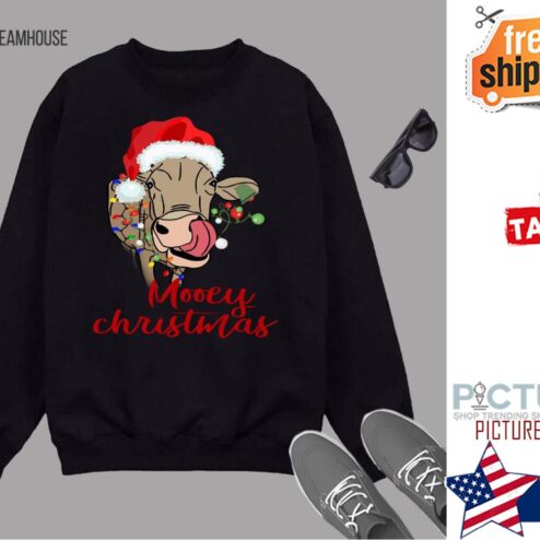 Mooey Christmas Cow Heifer Farmer Xmas Gift Sweater