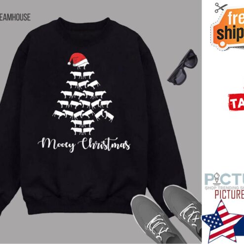 Mooey Christmas Funny Cow Merry Christmas Sweater
