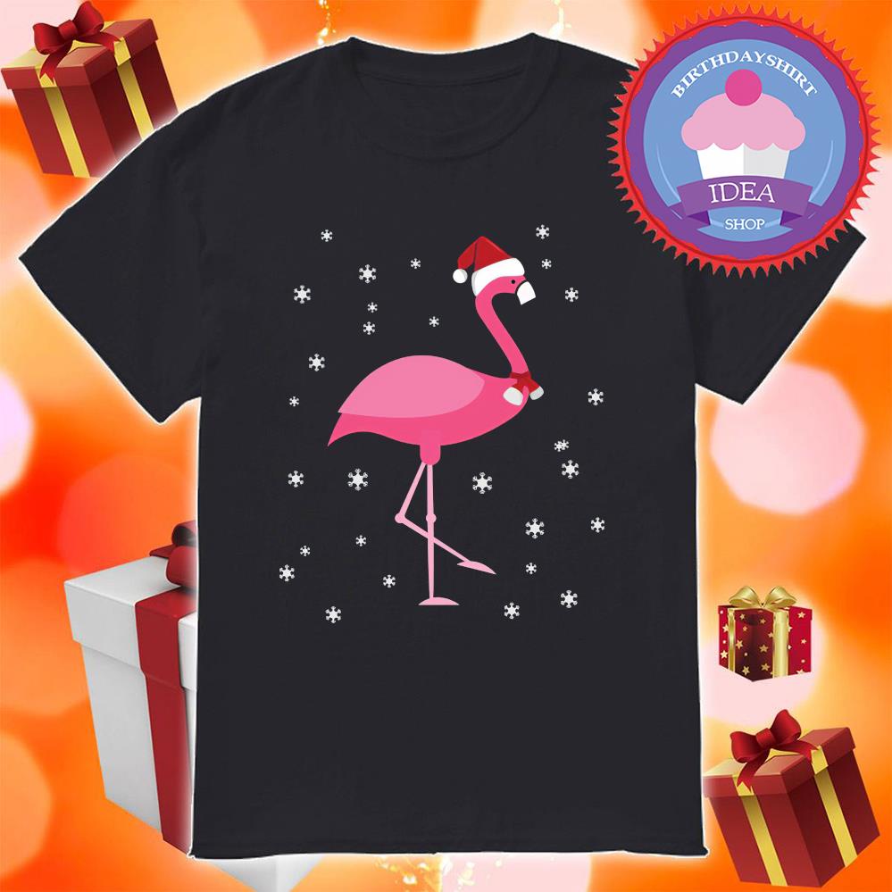 Flamingo Santa Snowflake Merry Christmas shirt