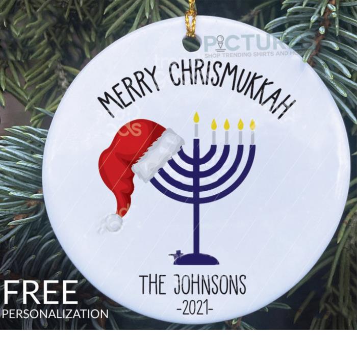 Personalized Chrismukkah Christmas Custom name Ornament