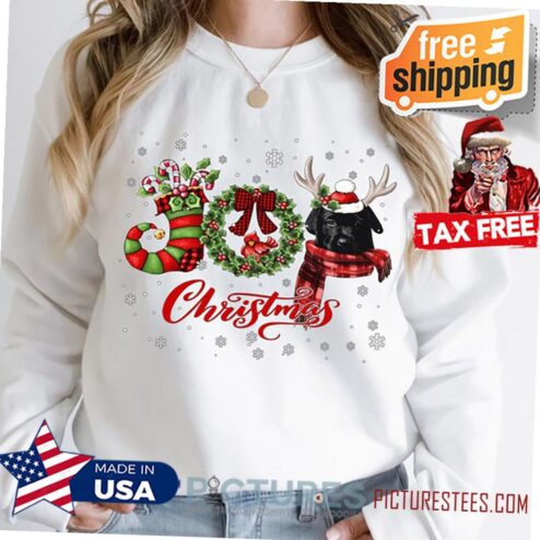 Personalized Christmas Joy Dog Shirt, Black Labrador Christmas Gift, Dog Christmas shirt, Christmas Shirt, Christmas Gift Dogs Lovers