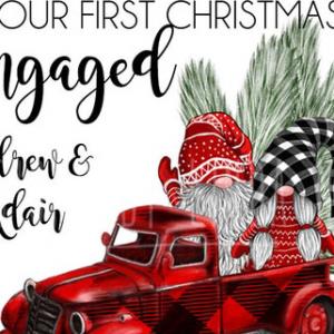 Personalized Gnome truck vintage our first christmas engaged 2022 custom name ornament zoom ornament Personalized Gnome truck vintage our first christmas engaged 2022 custom name ornament zoom ornament