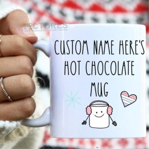 Personalized hot chocolate mug custom name here christmas mug