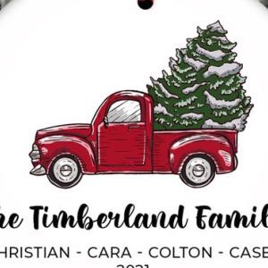 Personalized Truck vintage christmas custom name family ornament zoom ornament Personalized Truck vintage christmas custom name family ornament zoom ornament