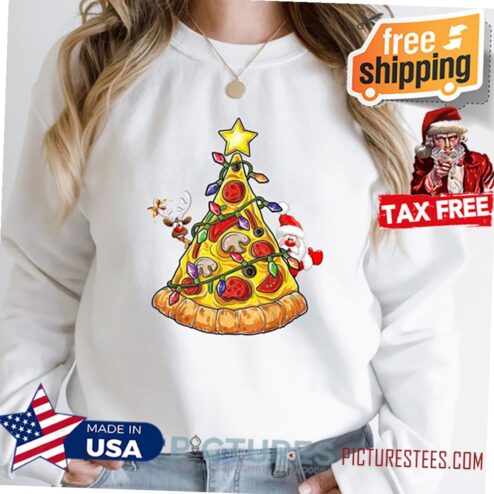 Pizza Christmas Tree Lights Shirt, Pizza Christmas Lights Shirt, Pizza Lover Gifts, Pizza Lover Christmas Shirt, Pizza Christmas Shirt