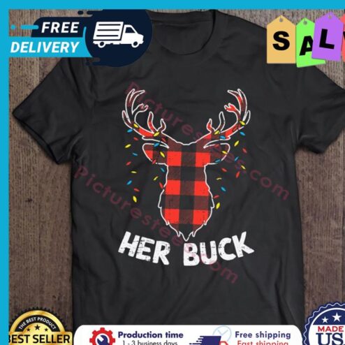 Plaid Reindeer Her Buck Christmas Light shirt