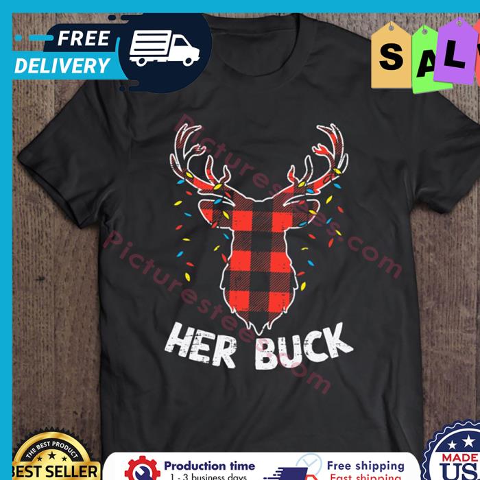 Plaid Reindeer Her Buck Christmas Light shirt