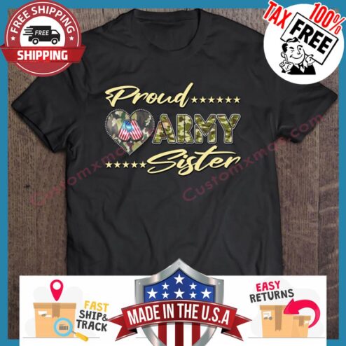 Proud Army Sister Dog Tag shirt