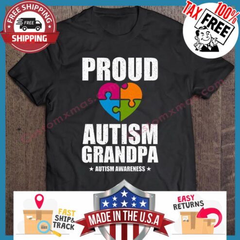 Proud Grandpa Autistic Grandpa Autism Awareness hoodie