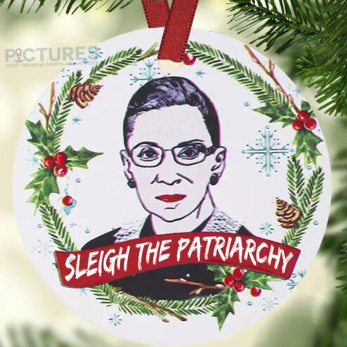 RBG Ruth Bader Ginsburg sleigh the patriarchy christmas ornament