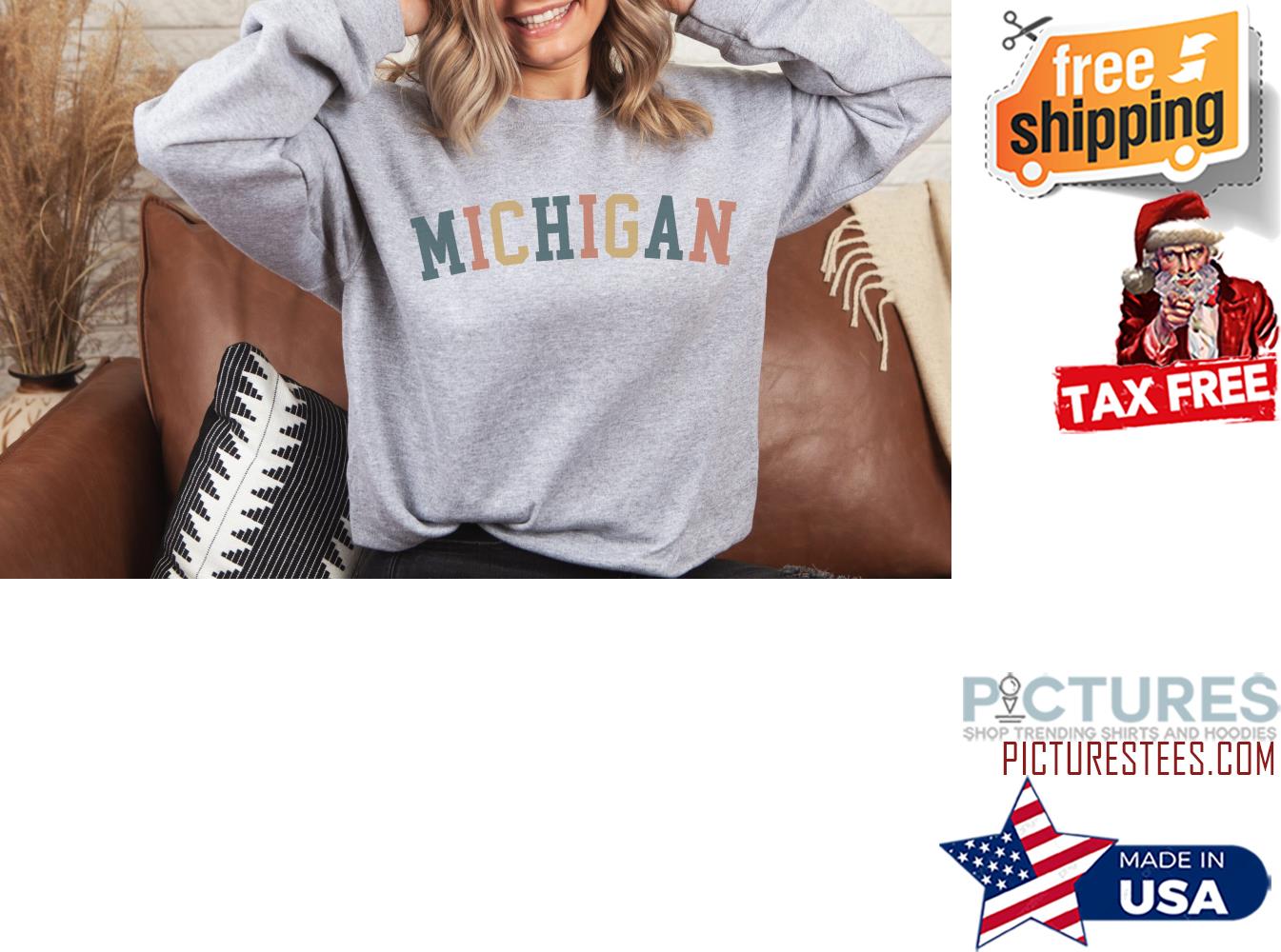 Retro Michigan Crewneck Sweatshirt