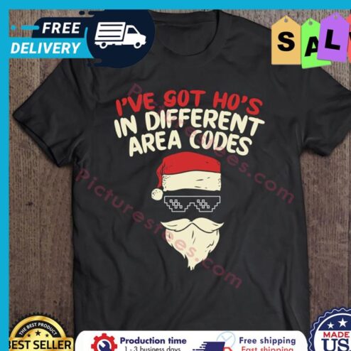 Santa Claus I Got Hos In Different Area Codes Christmas shirt