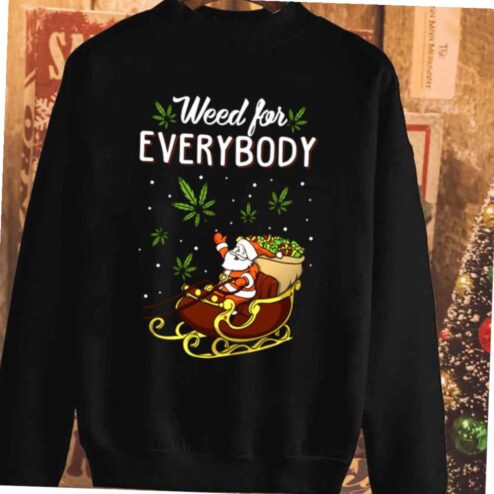 Santa Claus Weed For Everybody X-mas 420 Funny T-shirt