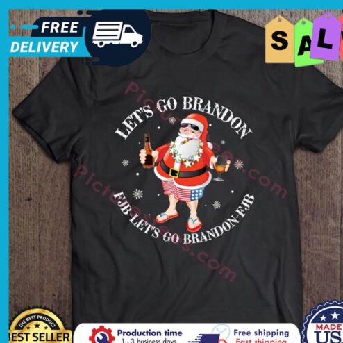 Santa lets go brandon FIB lets go brandon FJB christmas shirt
