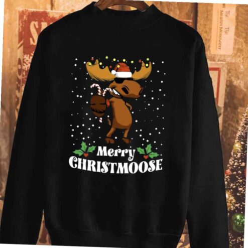 Santa Reindeer Merry Christmoose X-mas T-shirt
