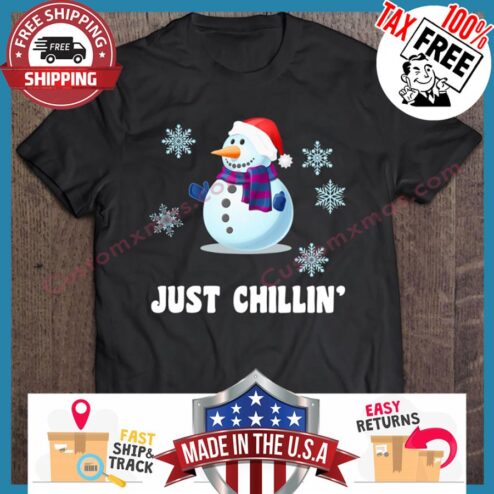 Snowman Just Chillin Chilling Christmas shirt