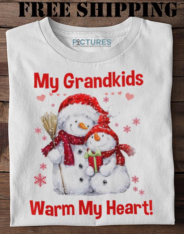 Snowman My Grandkids Warm My HearShirt Shirt