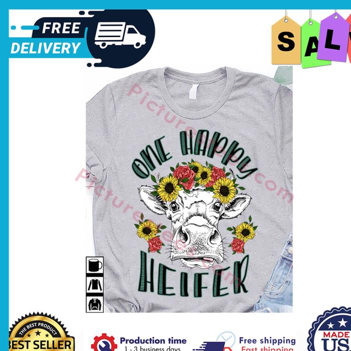 Sunflower one happy heifer shirt