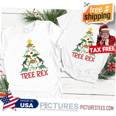 Tree Rex Christmas Tee, Christmas Tree Shirt, Christmas shirt for kids and adults, dinosaur Christmas shirt