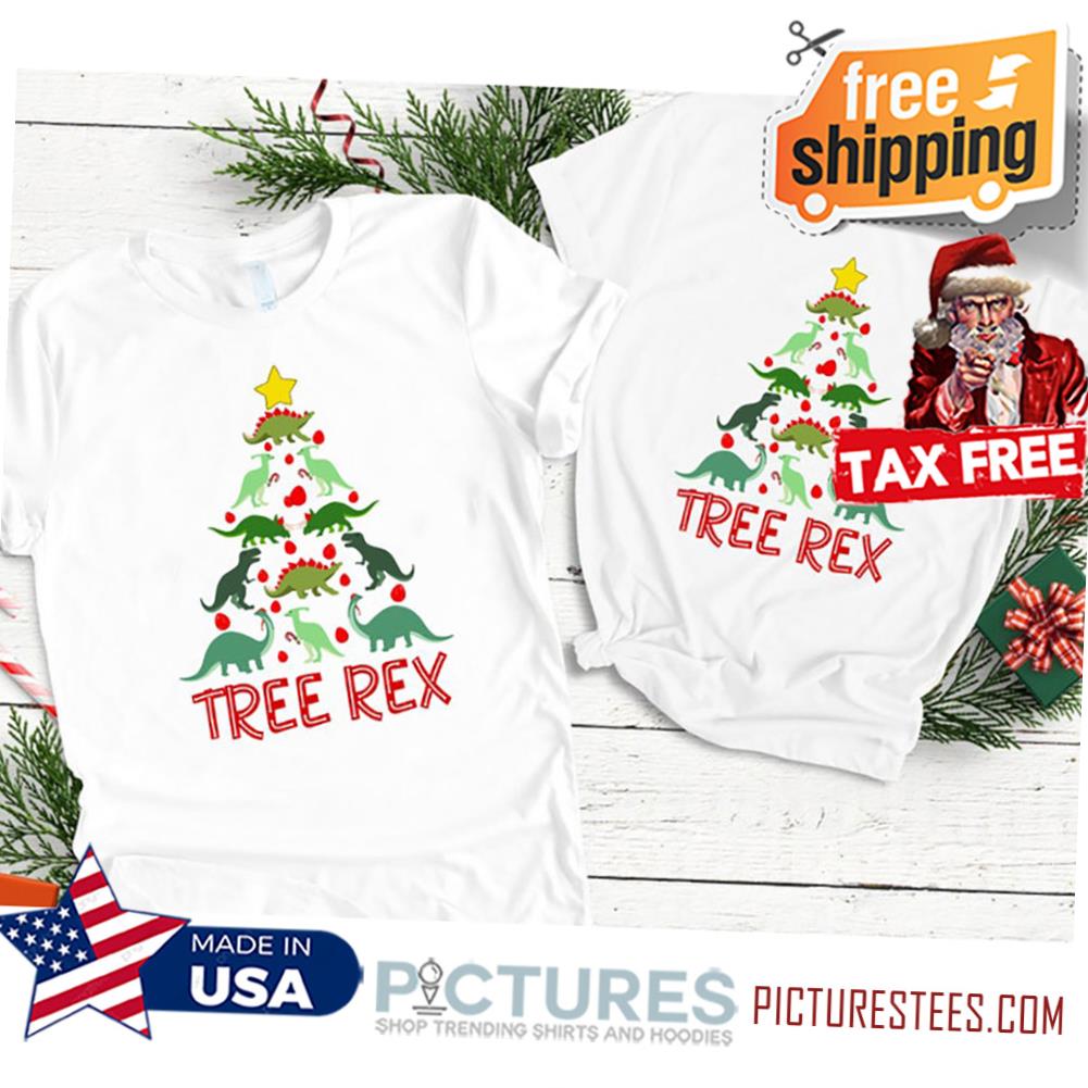 Tree Rex Christmas Tee, Christmas Tree Shirt, Christmas shirt for kids and adults, dinosaur Christmas shirt
