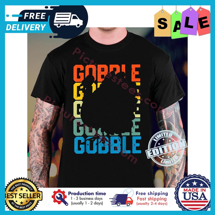 Turkey gobble retro sunset vintage shirt