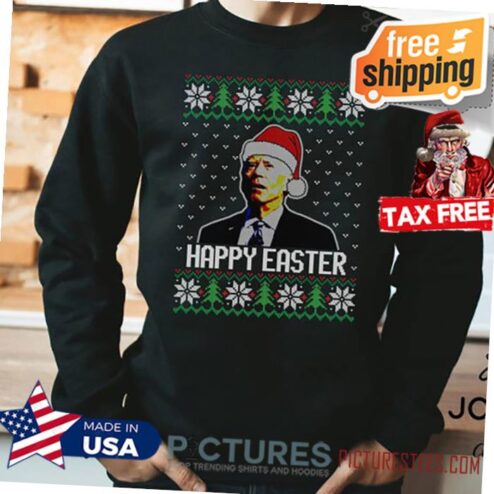 Ugly Christmas Sweater, Funny Christmas Shirt, Biden Xmas Sweater, Biden Sucks, Confused Happy Easter Christmas Sweater, Anti-Biden