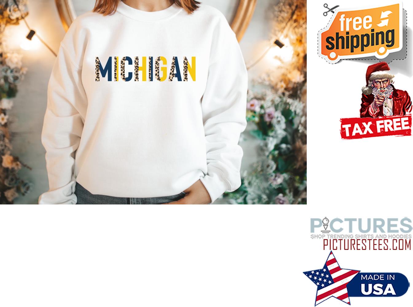 University Of Michigan Wolverines Leopard Sweatshirt