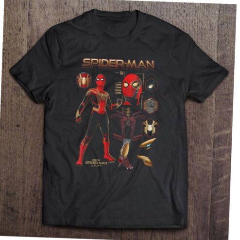 Womens Marvel Spider Man No Way Home Spidey Schematic T-shirt