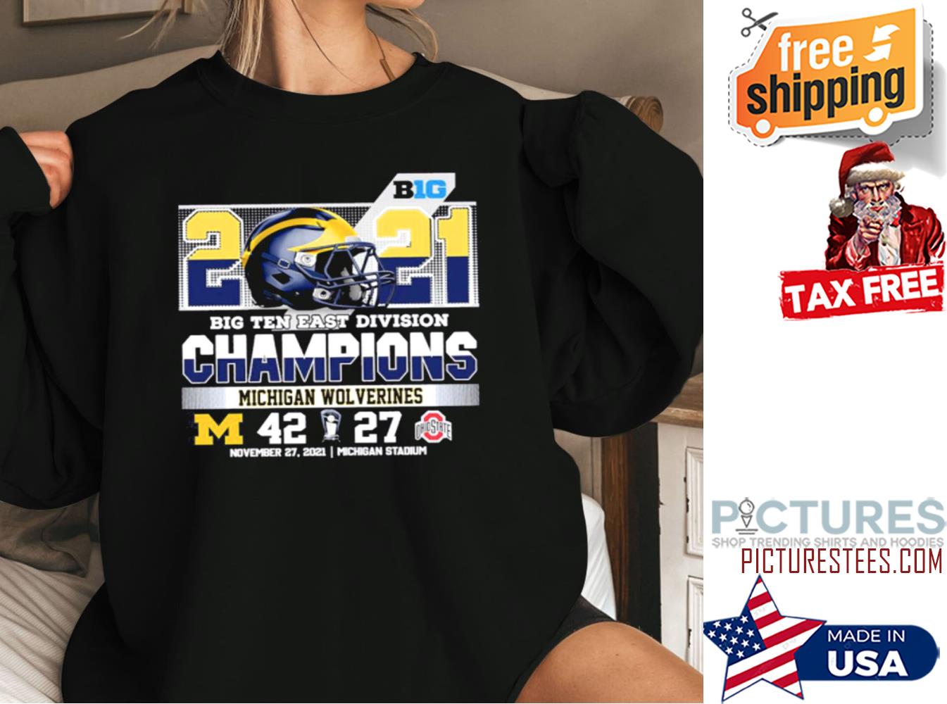 2021 Big Ten East Division Champions Michigan Wolverines Sweatshirt