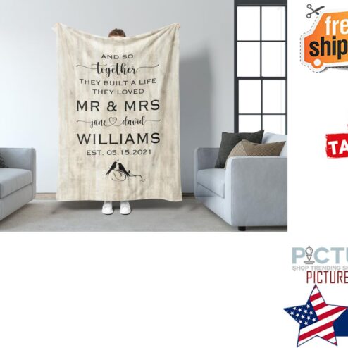 50th Anniversary Gift For Parents, Wedding Gifts For Couple, Personalized Bed Spread, Relationship Gifts, Lap Blanket