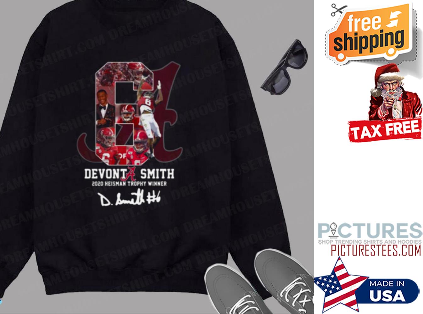 6 Devonta Smith 2020 Heisman Trophy Winner Signature Sweatshirt