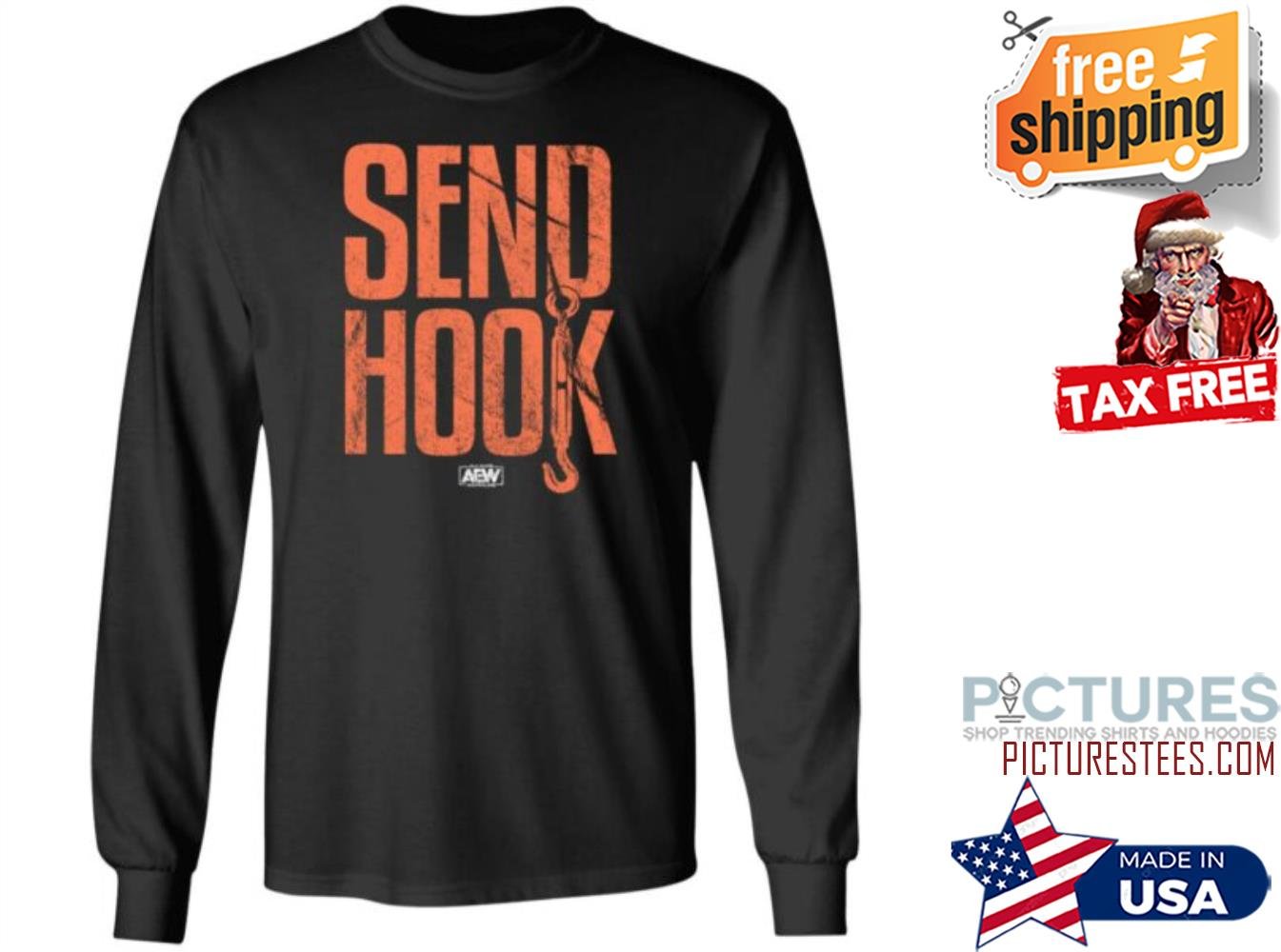 Shop AEW All Elite Wrestling Hook Hook Logo Shirt, Who Is Hook Aew