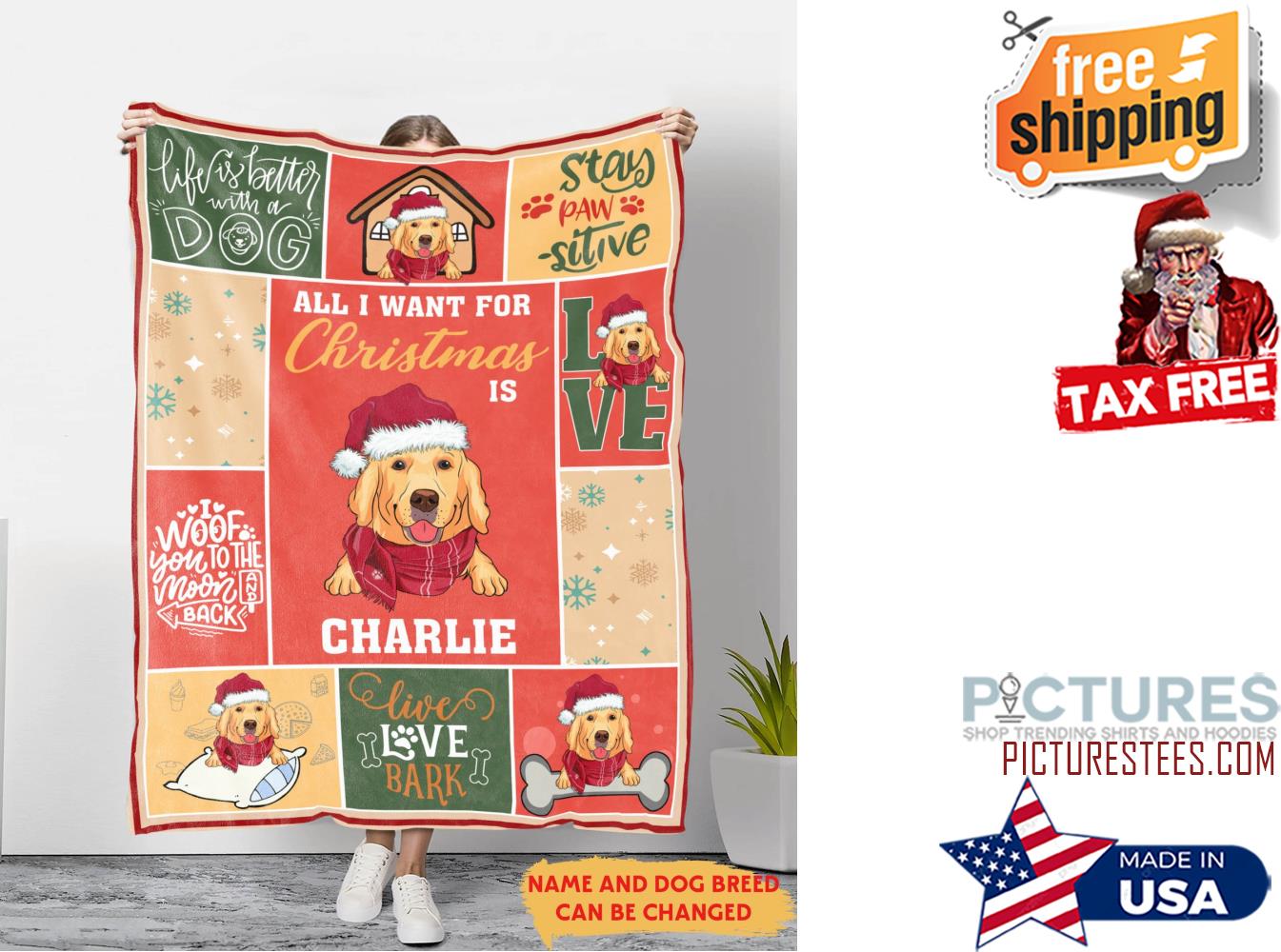 ALL I WANT PERSONALIZED CUSTOM FLEECE BLANKET