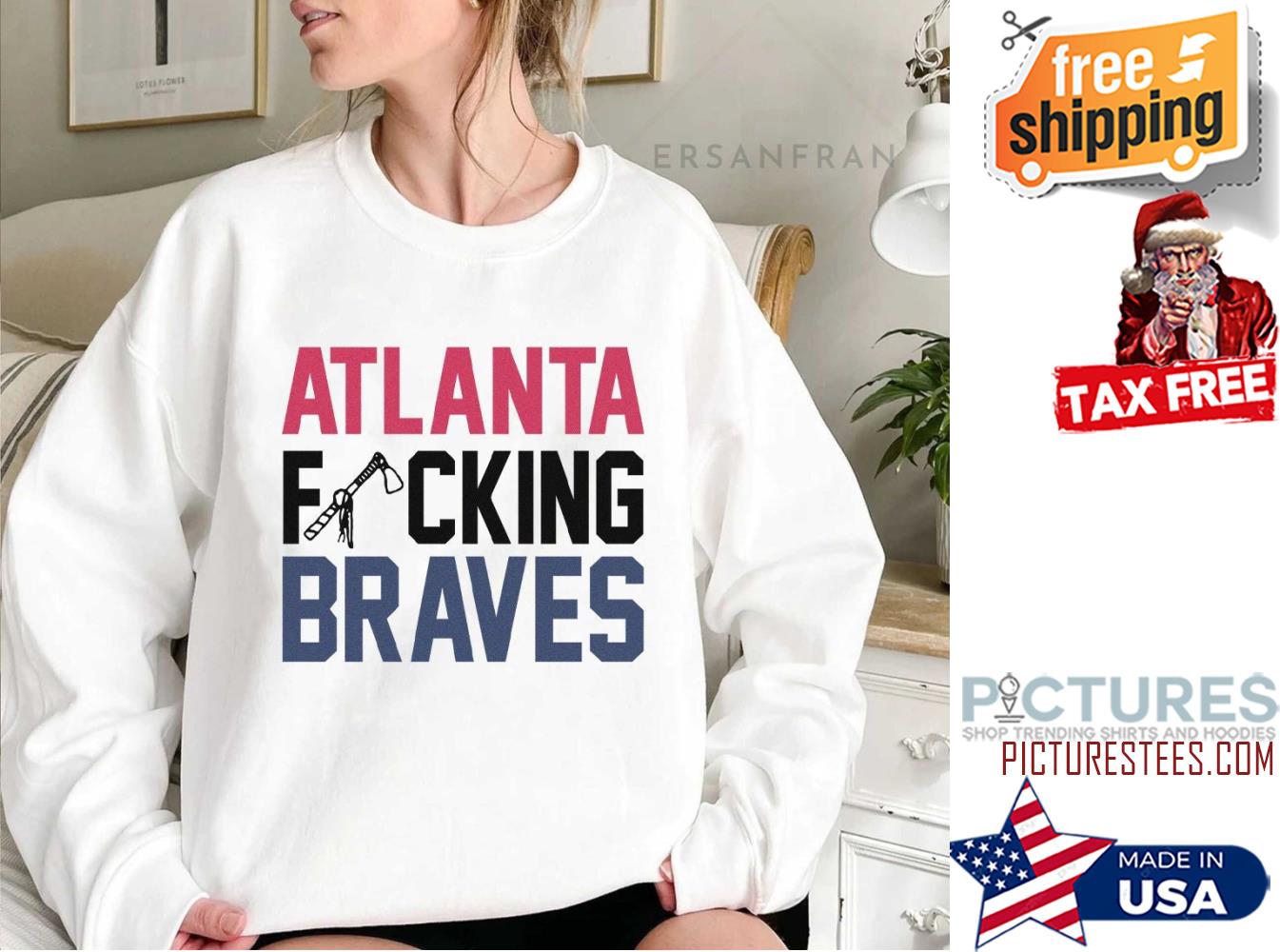 FREE shipping Atlanta Braves Logo Vintage Baseball National League