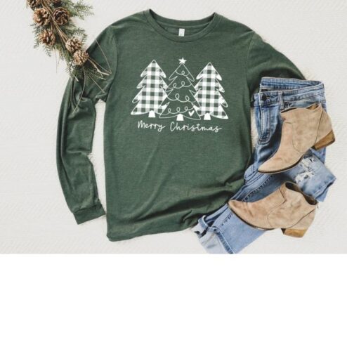 Hand Drawn Christmas trees Sweater