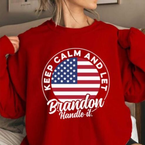 Keep calm and let brandon handle it american flag shirt