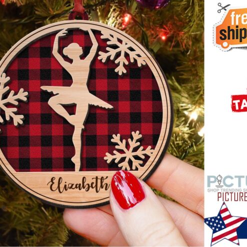 Ballet Silhouette Personalized 2 Layered Ornament