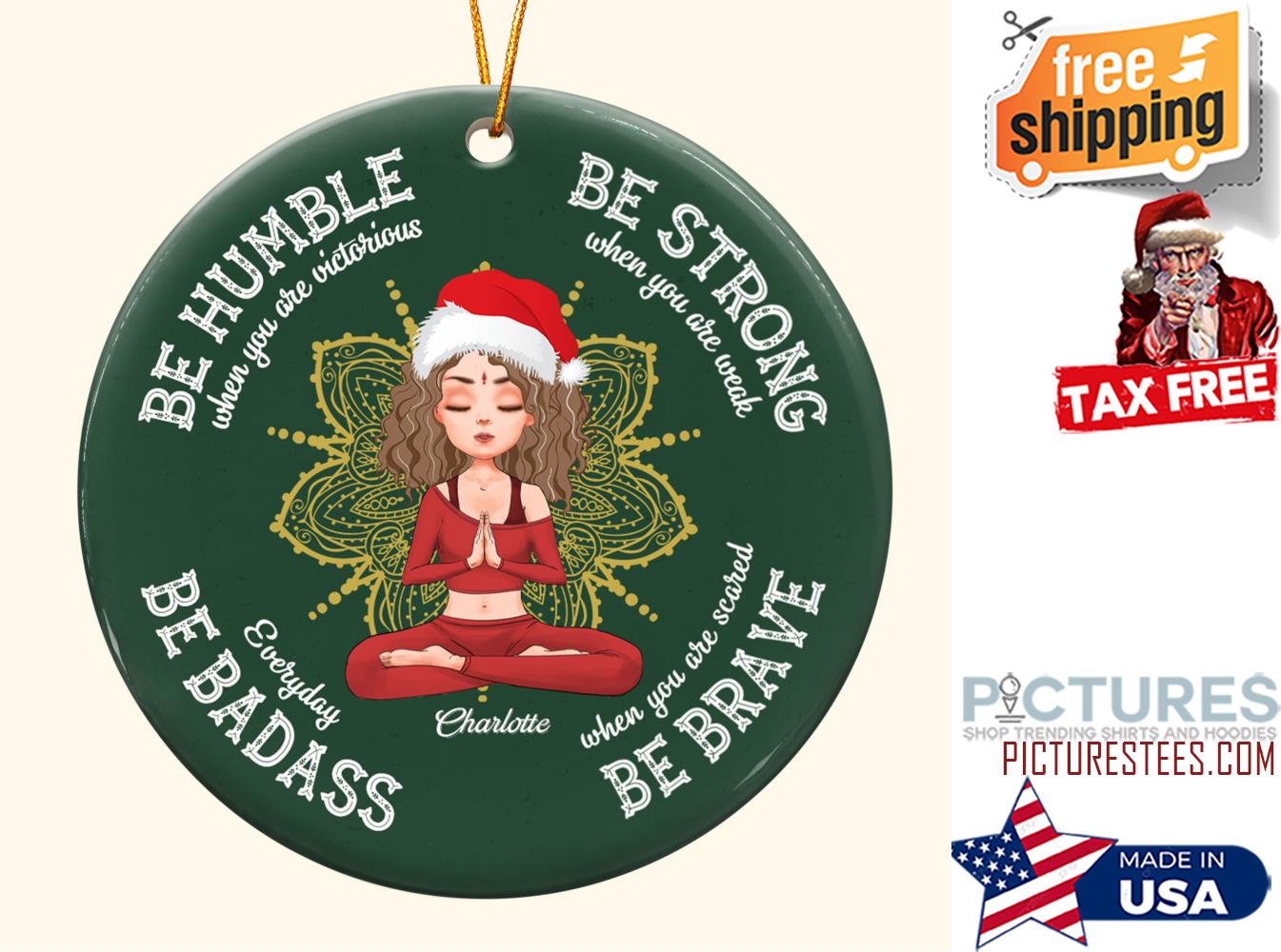Be Humble Be Badass Personalized Ceramic Ornament