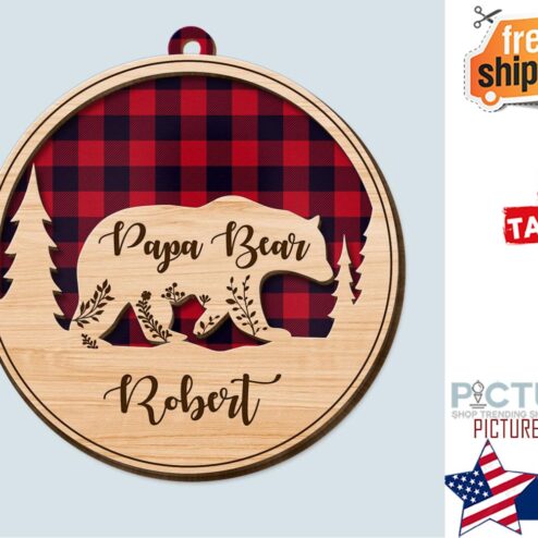 Bear Family Personalized 2 Layers Ornament