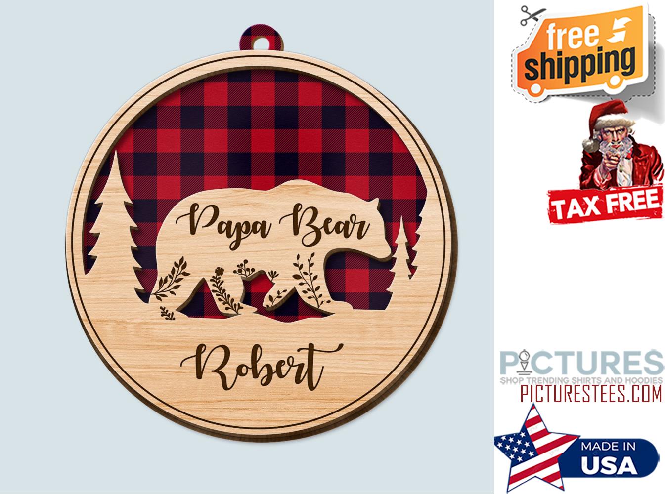 Bear Family Personalized 2 Layers Ornament