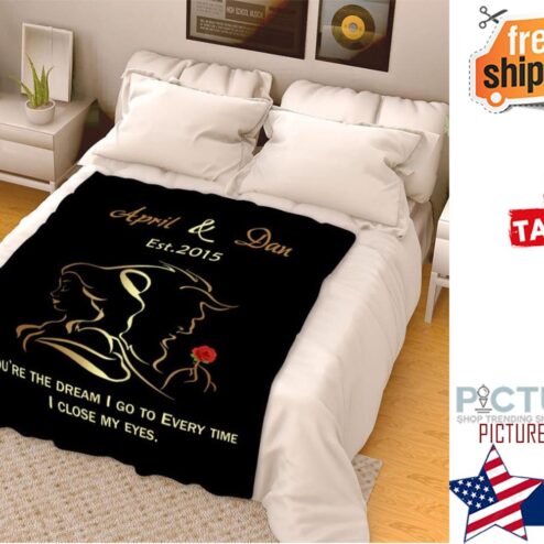 Beauty And Beast Customized Blanket, Blanket For Wife, Gift For Girlfriend, Gift For Anniversary, Christmas, Birthday, Couple Fleece Blanket